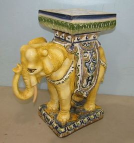 Hand Painted Ceramic Elephant Stand