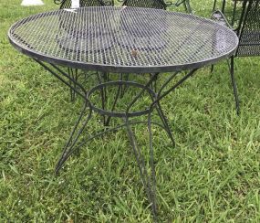 Wrought Iron Mesh Round Patio Table