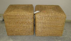 Pair of Seagrass Cude Stools