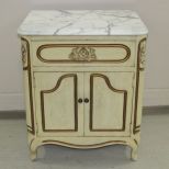 Rose Carved Marble Top End Table