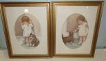 Pair of Little Girl Framed Print