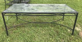 Iron Glass Top Patio Table