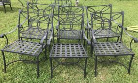 Six Iron Patio Chairs