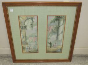 Two European Scene Framed Panels