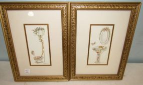Pair of French Style Toilet and Sink Prints