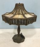 Vintage Slag Glass Lamp