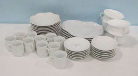 Limoge Luncheon Plates and Porcelain Cups and Saucers