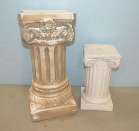 Two Ceramic Column Pedestals