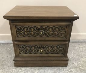 Contemporary Italianate Two Drawer Night Stand