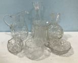 Group of Pressed Glass Serving Pieces