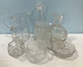 Group of Pressed Glass Serving Pieces