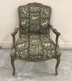 Country French Upholstered Arm Chair