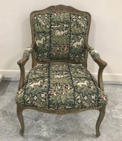 Country French Upholstered Arm Chair