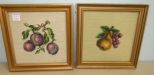 Pair of Needlepoint Fruit Artwork