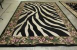 Machine Made Zebra Print Area Rug