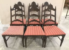 Six Contemporary 1980s Ladder Back Dining Chairs
