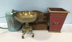 Letter Organizer, Brass Centerpiece Compote, Metal Water Pitcher, Decor Planter