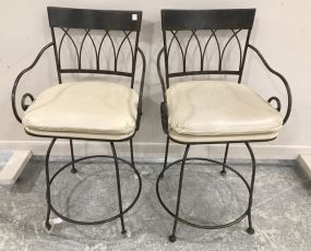 Pair Modern Iron Bar Stools