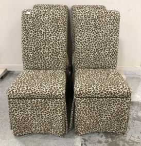 Four Leopard Print Parsons Chairs