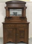 Vintage Oak Sideboard with Mirror