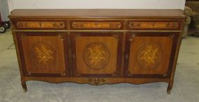 Vintage French Style Inlaid Credenza/ Buffet