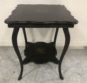 Black Painted Vintage Oak Accent Table