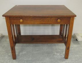 Vintage Mission Style Oak Writing Desk