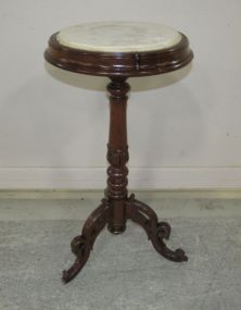 Antique Carved Pedestal Marble Stand