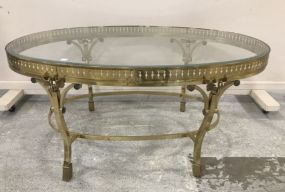 Unique Vintage brass Oval Coffee Table