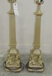 Reproduction Figural Column Table Lamps