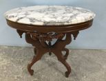 Victorian Reproduction Marble Top Lamp Table