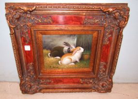 Framed Painting of Rabbits