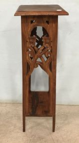 Carved Indonesian Wood Plant Stand