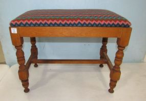 VIntage Wood Vanity Bench