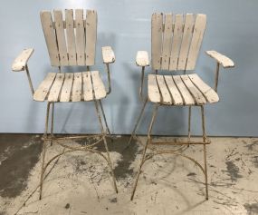 Pair of White Child's Vintage Patio Chairs