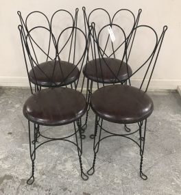 Four Vintage Metal Ice Cream Chairs