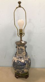 Oriental Blue and White Vase Lamp