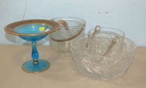 Glass Bowls, Ice Bucket, and Compote