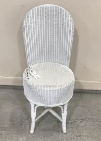 White Wicker Side Chair