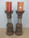 Pair of Modern Resin Decor Candle Stands