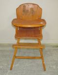 Primitive Wood Child's High Chair