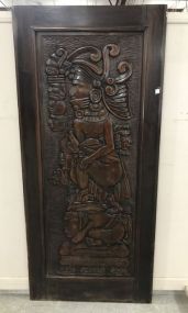 Carved Tribal Wood Panel