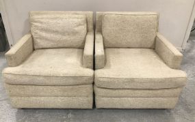 Pair of Vintage Upholstered Arm Chairs