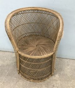 Vintage Wicker Barrel Chair