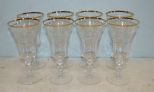 Eight Etched Glass Stems