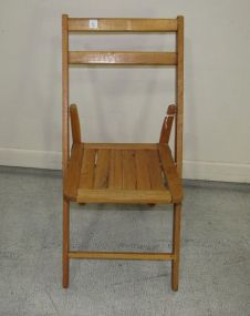 Fold Up Oak Side Chair