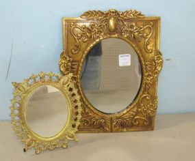 Gold Gilt Wall Mirror and Table Mirror