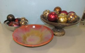 Three Large Decor Center Pieces and Bowl