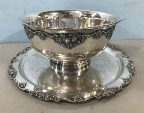 Silver Plate Punch Bowl Set by Wallace