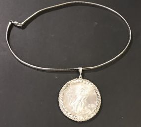 1994 American Eagle Pendant with .925 Sterling Necklace